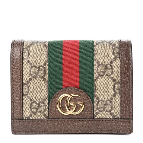 gucci card case supreme brown|Brown interior GG long card case .